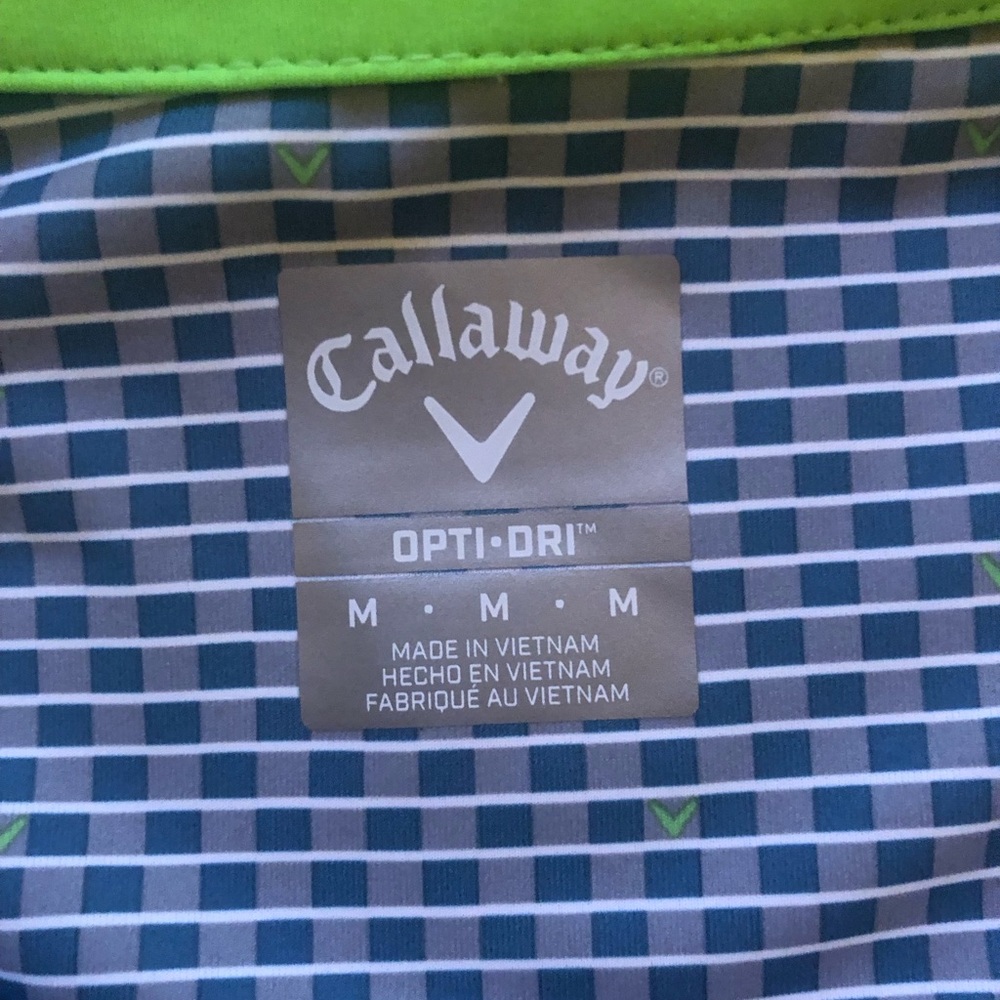 Callaway Blue and Gray Patterned Polo Shirt - Opti-Dri - Picture 2 of 9